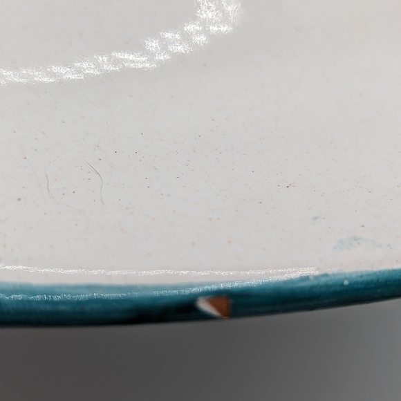 Vintage Italian Red Clay Pottery DeSimone Vietri Cubist Angel 15” Oval Platter - Picture 8 of 14